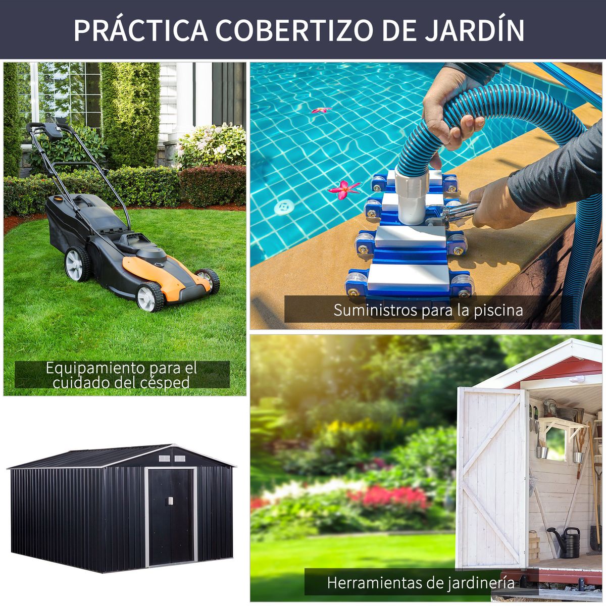 Caseta-de-jardin-Graham-Outsunny-puertas-correderas-gris-192x277x322-cm