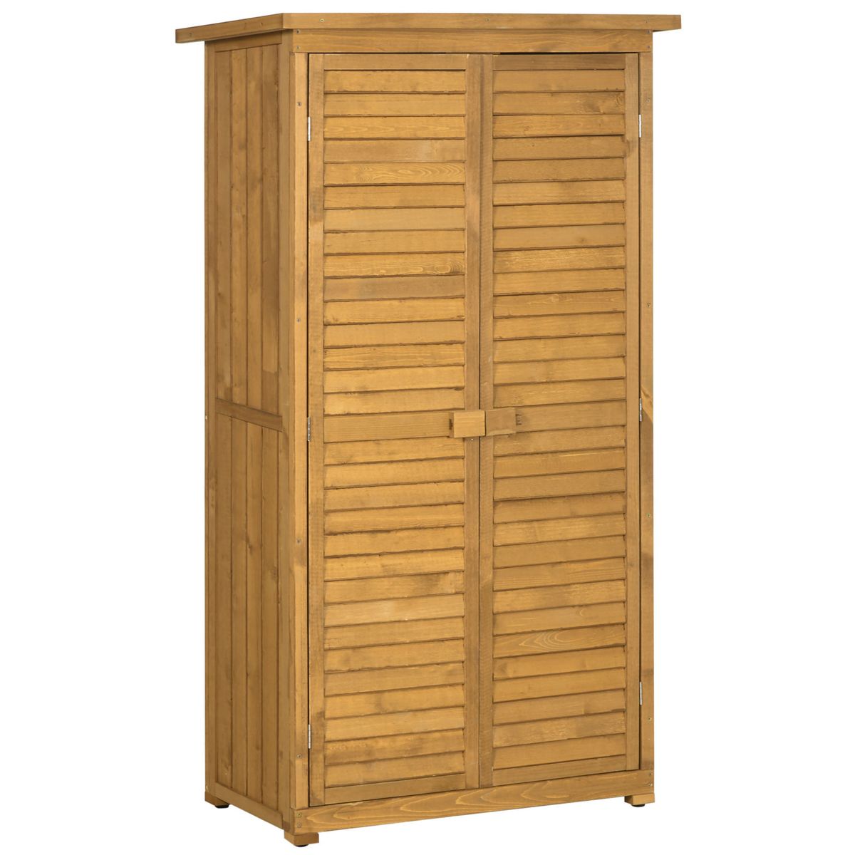 Cobertizo-de-jardin-Wood-Outsunny-2-puertas---3-estantes-interiores-natural-160x87x465-cm-