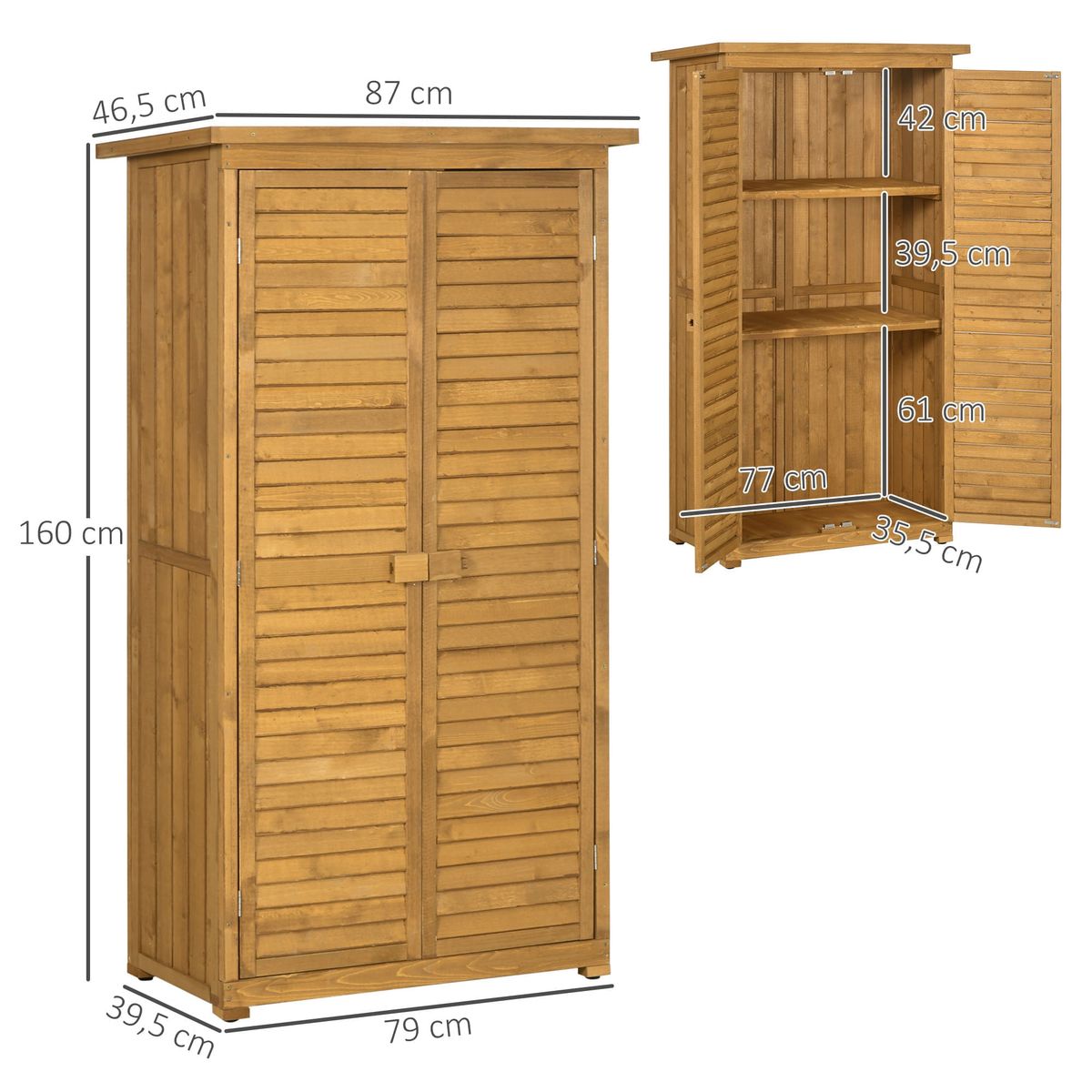 Cobertizo-de-jardin-Wood-Outsunny-2-puertas---3-estantes-interiores-natural-160x87x465-cm-