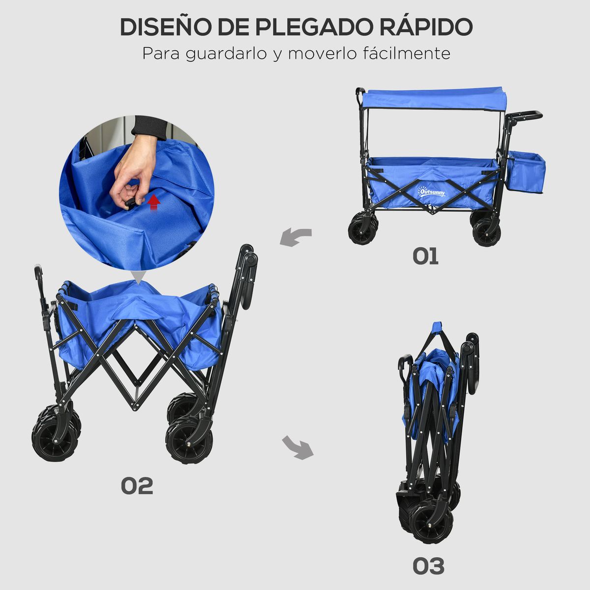 Carro-multifuncional-Mike-Outsunny-68kg-plegable---toldo-azul-98x117x55-cm-