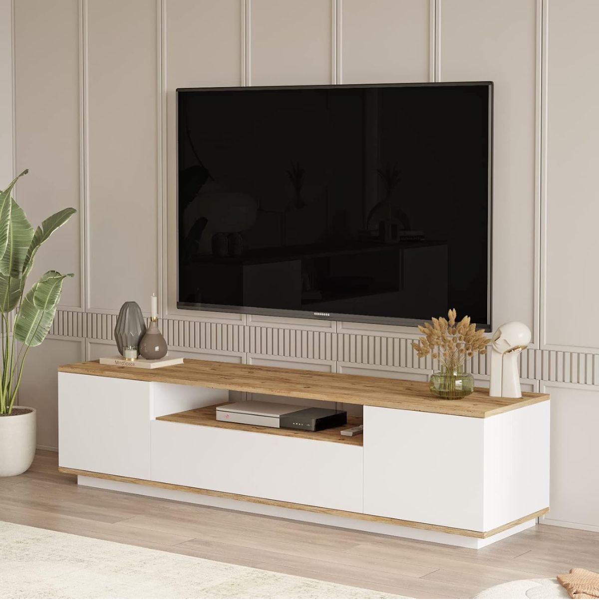Mueble-de-TV-Mishu-3-puertas-abatibles-blanco-natural-46x180x45-cm-lateral