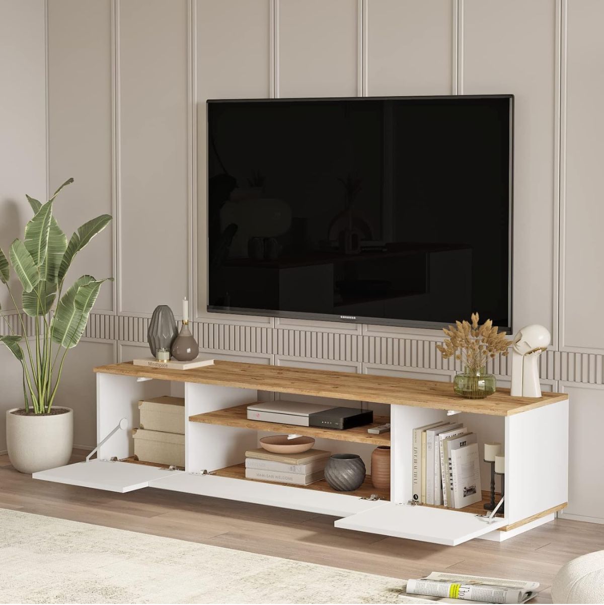 Mueble-de-TV-Mishu-3-puertas-abatibles-blanco-natural-46x180x45-cm-interior