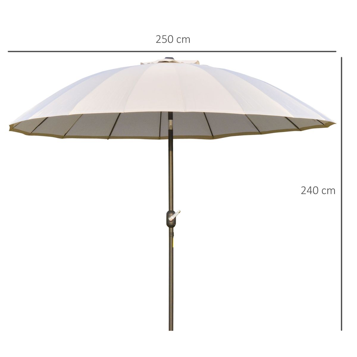 Sombrilla-Austin-Outsunny-angulo-ajustable-crema-Ø250x240-cm