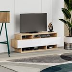 Mueble-de-TV-Zaitu-2-cajones---4-compartimentos-blanco-natural-42x125x32-cm-lateral