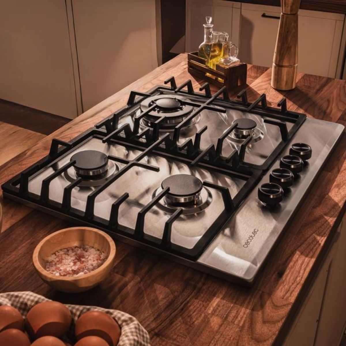 Placa-de-gas-Cecotec-Bolero-Squad-G-4200F-8000W-4-fuegos-inox-58-cm