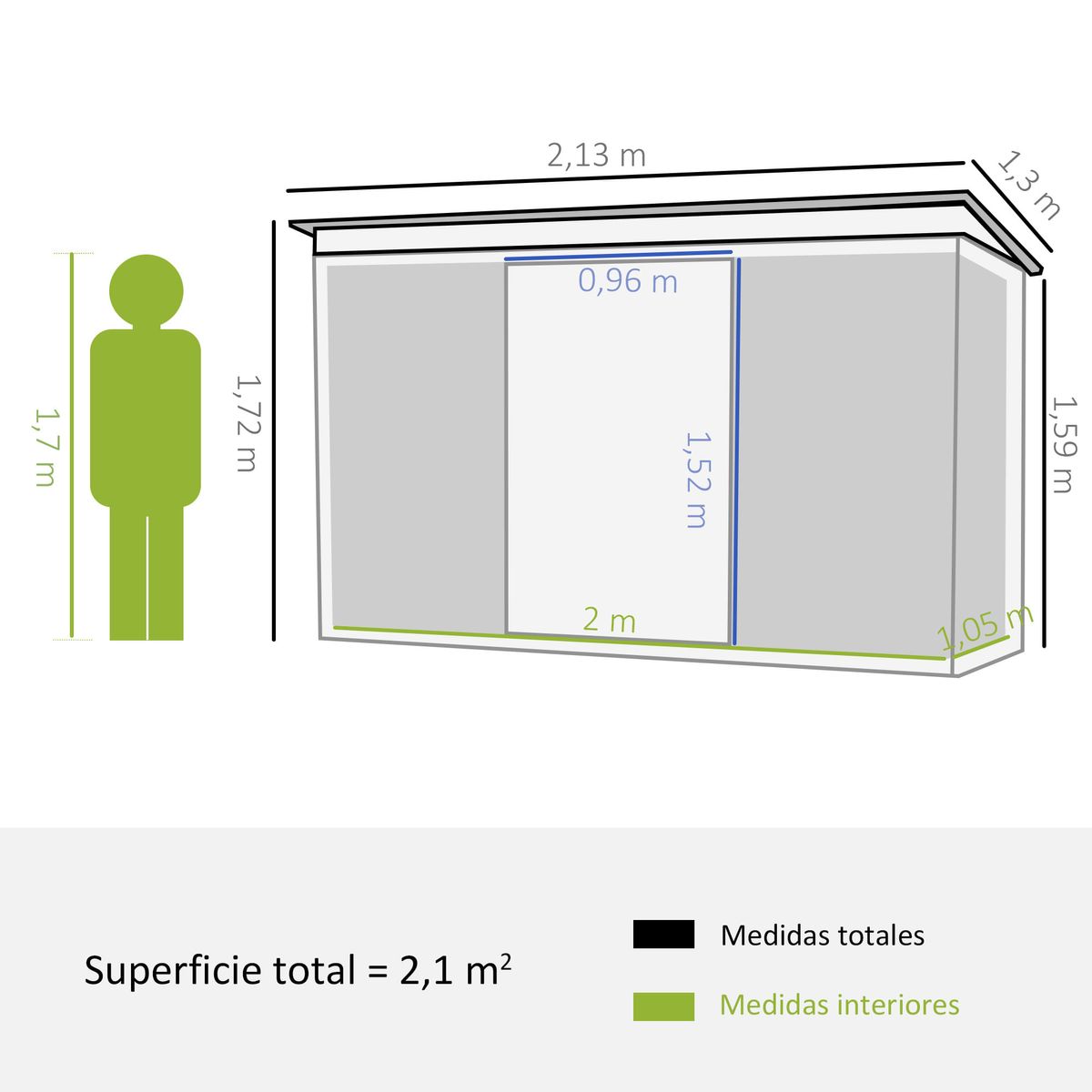 Caseta-de-jardin-Portland-puertas-correderas-verde-159-172x213x130-cm