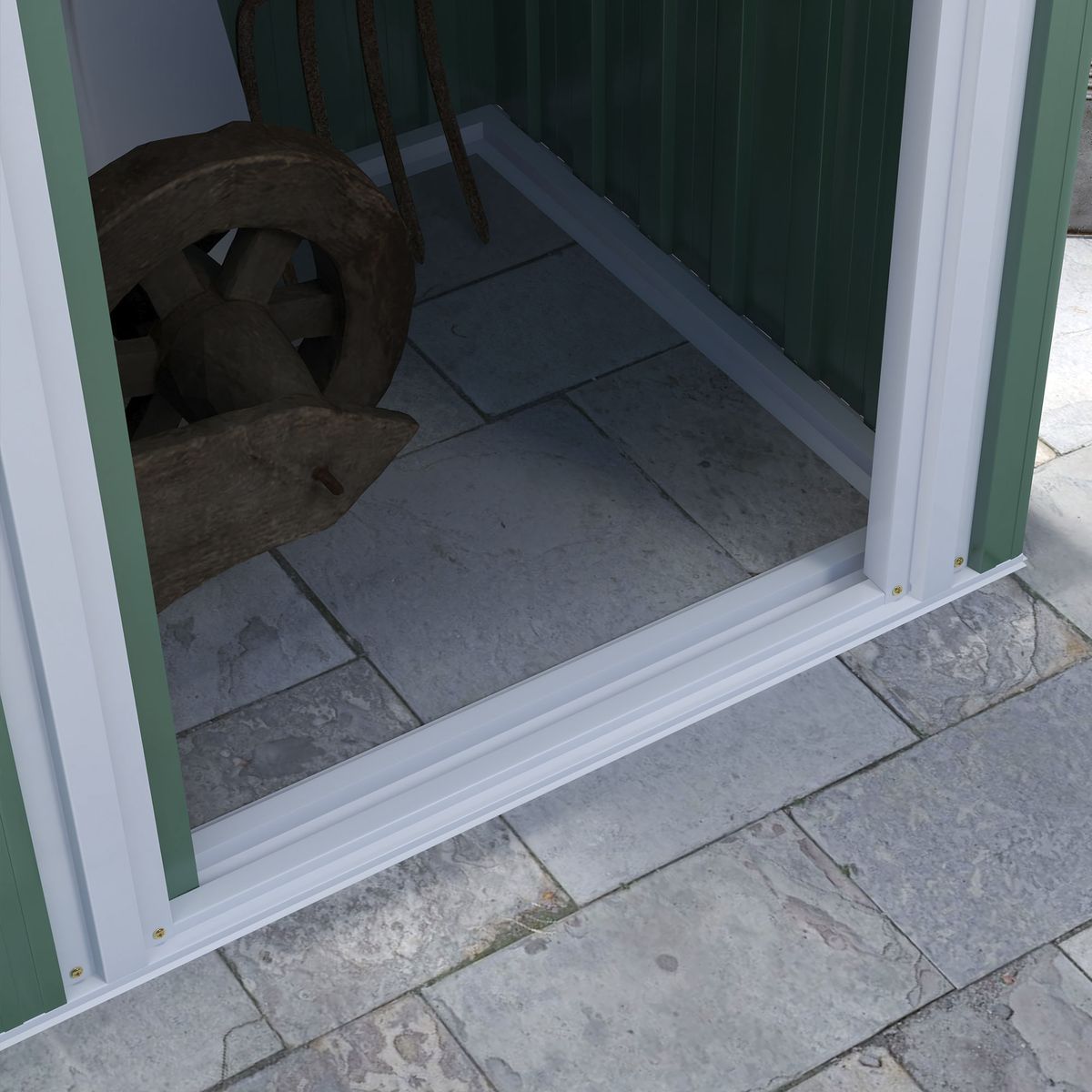Caseta-de-jardin-Salem-puerta-corredera-verde-182x163x89-cm-