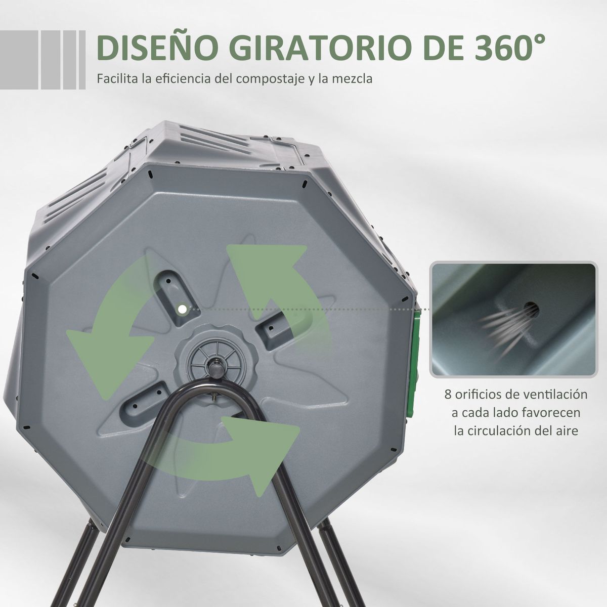 Compostador-giratorio-Grey-160L-doble-camara-gris-96x71x65-cm