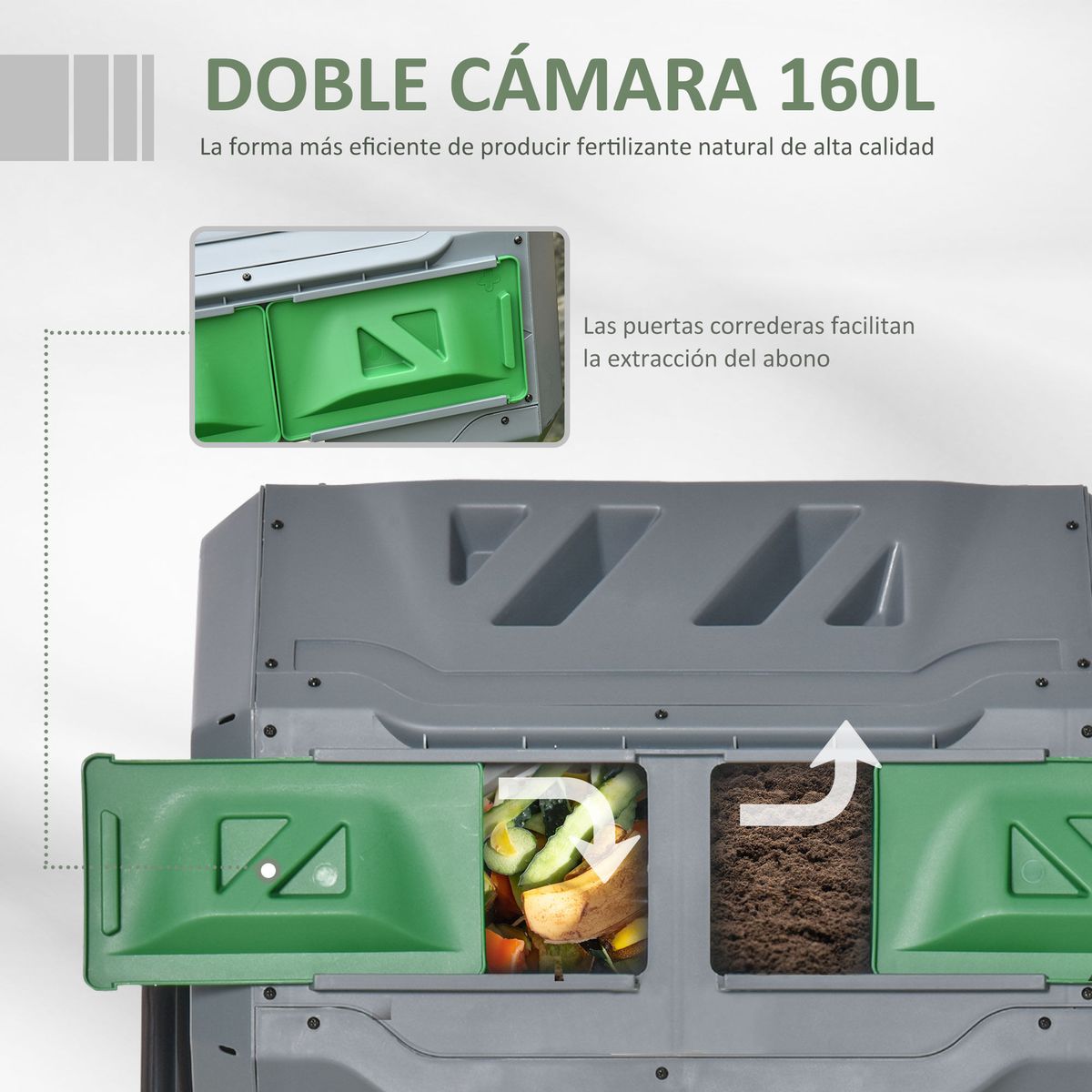 Compostador-giratorio-Grey-160L-doble-camara-gris-96x71x65-cm