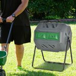 Compostador-giratorio-Grey-160L-doble-camara-gris-96x71x65-cm