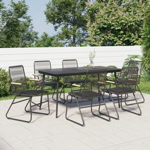 Conjunto de jardín Penélope 6 sillas + mesa negro
