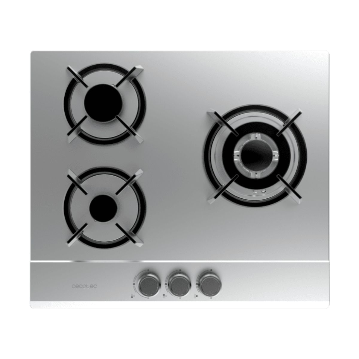 Placa-de-gas-Cecotec-Bolero-Squad-G-3200S-6260W-3-fuegos-inox-58-cm