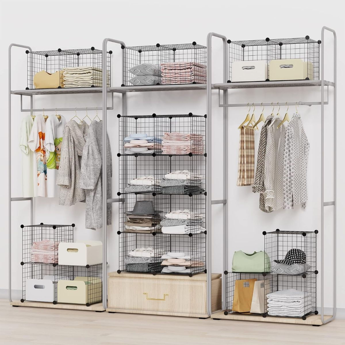 Estanteria-modular-4-compartimentos-metal-negro-147x37-cm-composicion