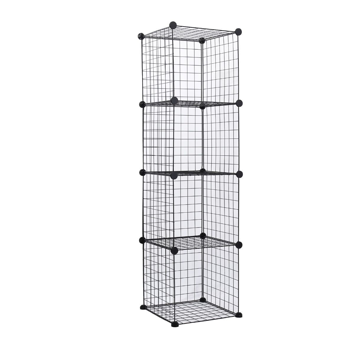 Estanteria-modular-4-compartimentos-metal-negro-147x37-cm-fondo-blanco