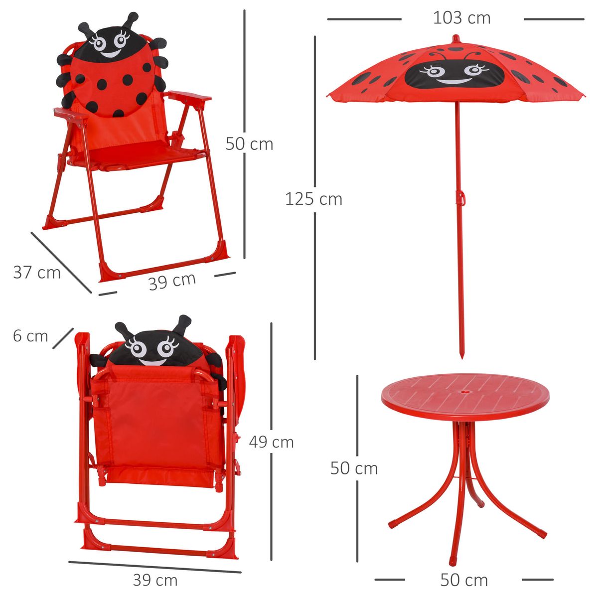 Conjunto-de-jardin-infantil-Mariquita-Outsunny-sombrilla---mesa---2-sillas-rojo-