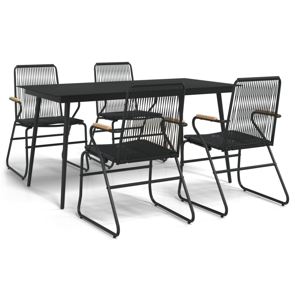 Conjunto-de-jardin-Bolonia-4-sillas---mesa-de-comedor-negro