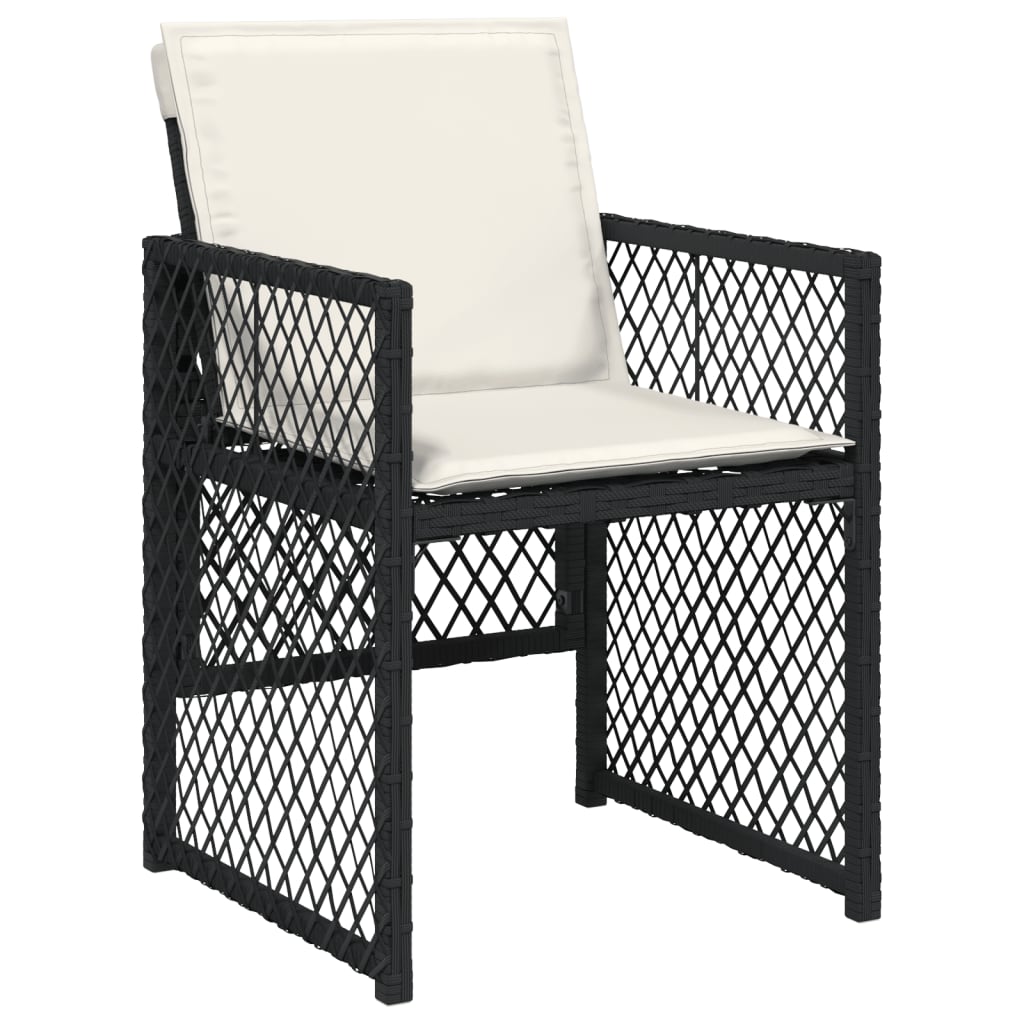 Conjunto-de-jardin-Bombay-mesa---4-sillones---cojines-negro-crema