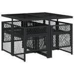 Conjunto-de-jardin-Bombay-mesa---4-sillones---cojines-negro-crema