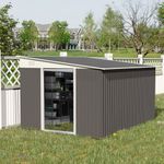 Caseta-de-jardin-Boston-Outsunny-doble-puerta-corredera-gris-201x280x345-cm