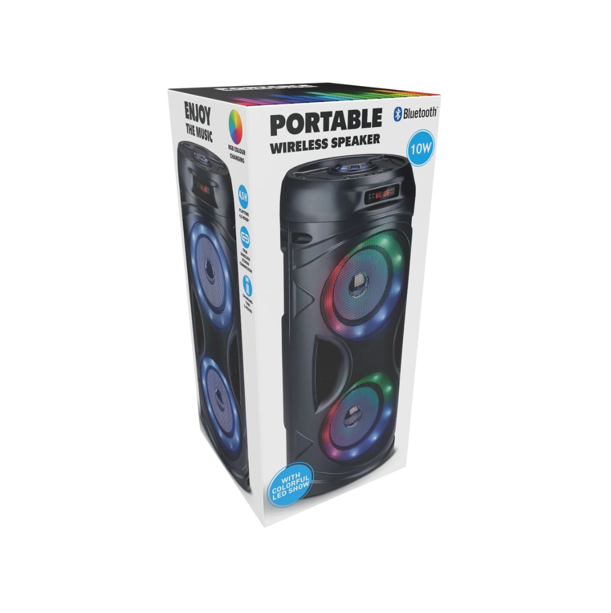 Altavoz-inalambrico-10W-Bluetooth-5.0-luces-LED-negro-Ø16x385-cm