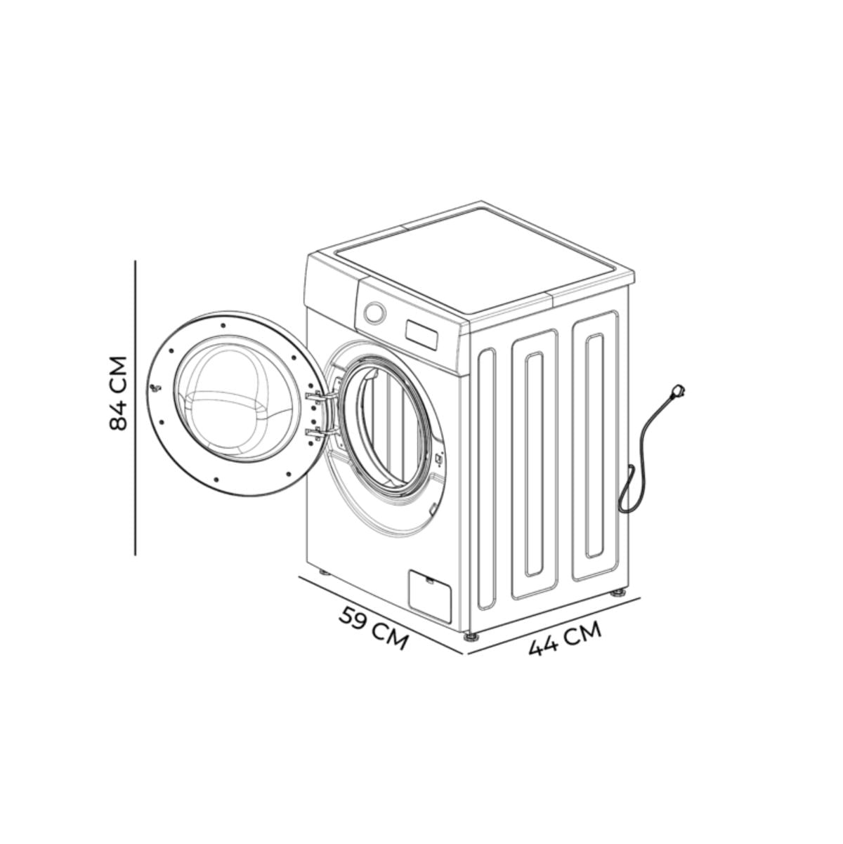 Lavadora-carga-frontal-Cecotec-Bolero-DressCode-6150-Inverter-6kg-1000-rpm-12-programas-blanco-negro-A-59-cm-medidas