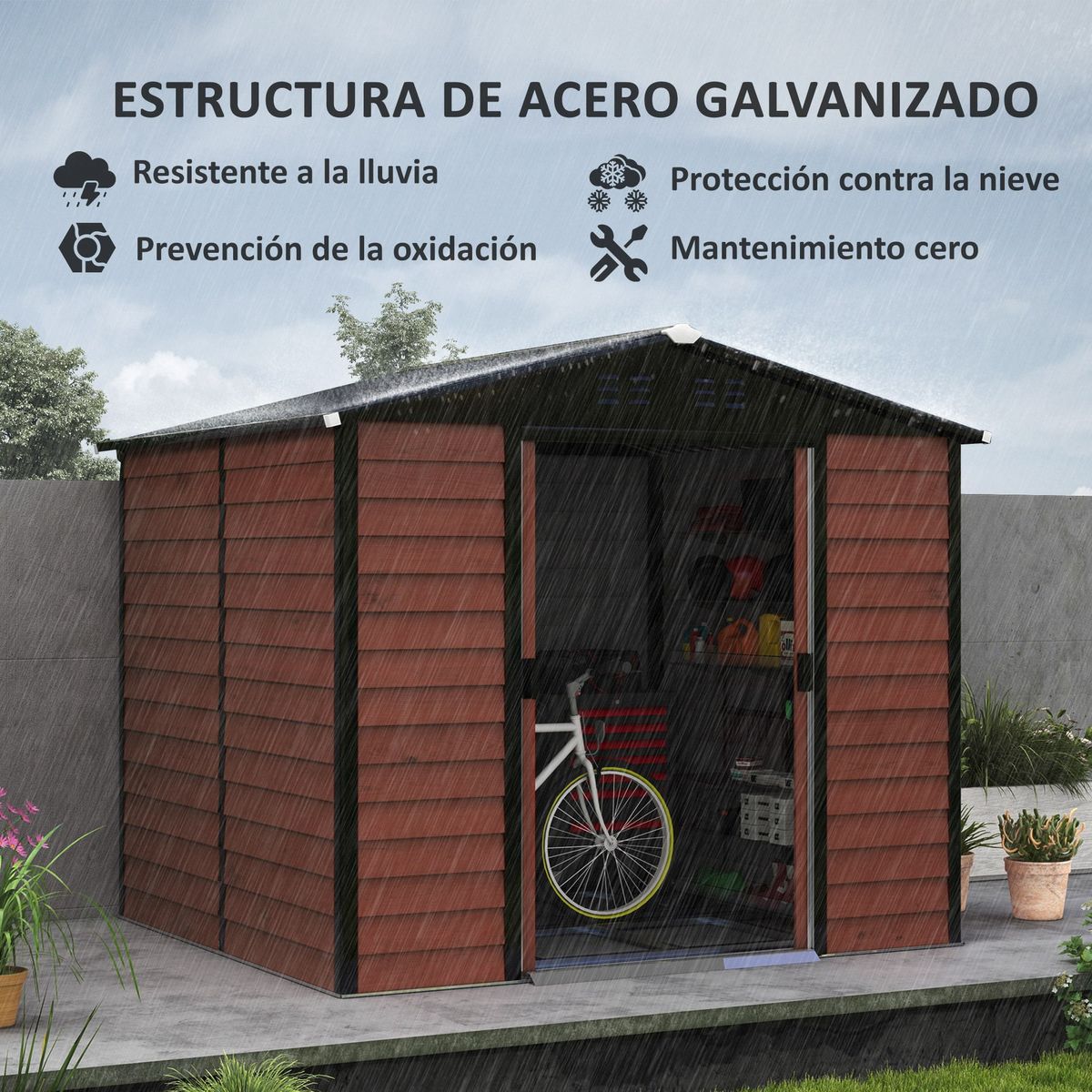 Caseta-de-jardin-Oxford-Outsunny-puertas-correderas---cerradura-marron-negro-198x240x206-cm-