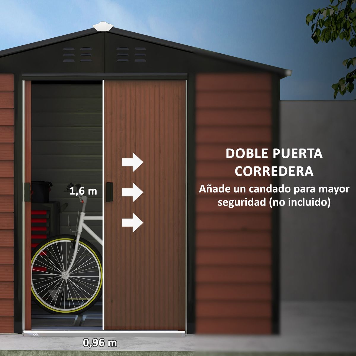 Caseta-de-jardin-Oxford-Outsunny-puertas-correderas---cerradura-marron-negro-198x240x206-cm-