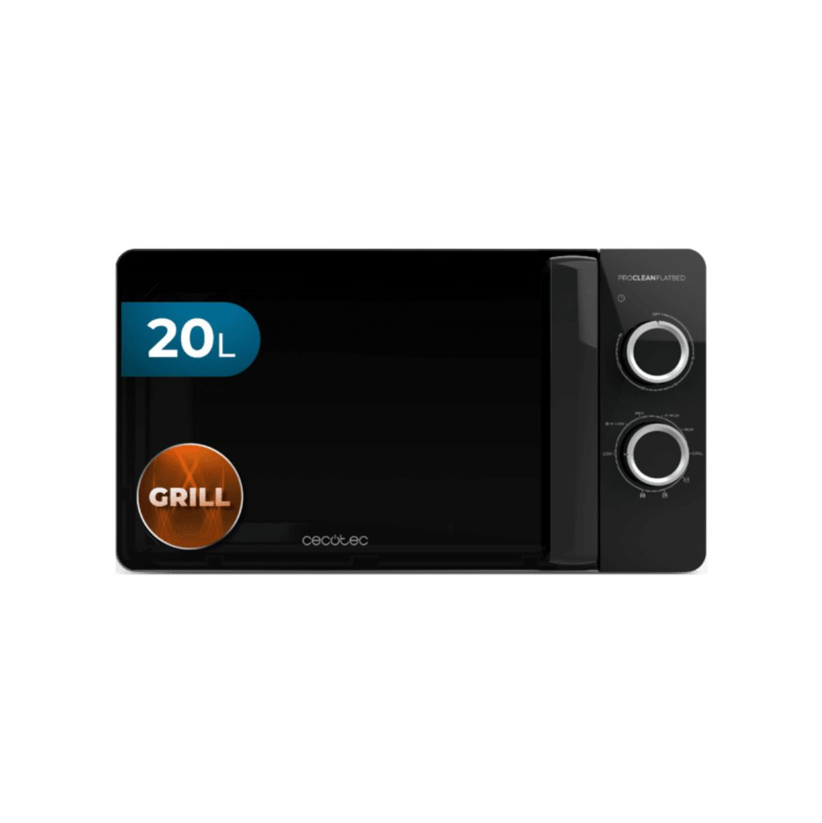 Microondas-sin-plato-Cecotec-Proclean-3130-Flatbed-700W-20L---Grill-negro--capacidad