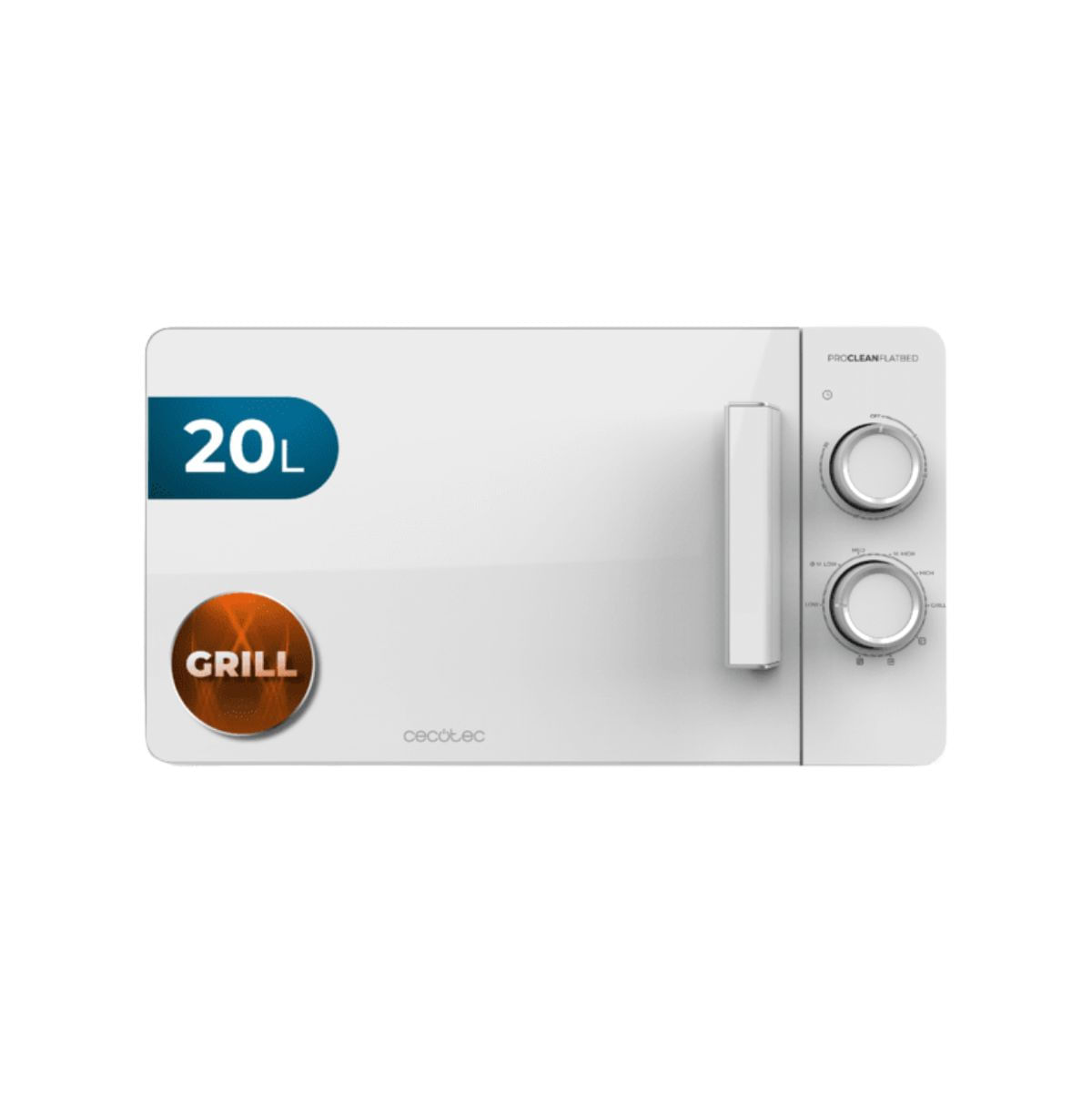 Microondas-sin-plato-Cecotec-Proclean-3120-Flatbed-700W-20L---Grill-blanco-capacidad