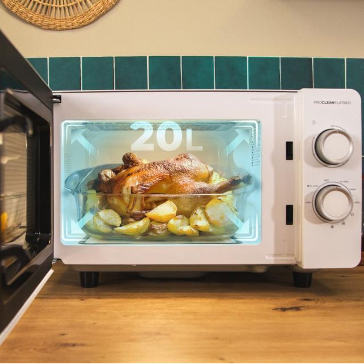Microondas-sin-plato-Cecotec-Proclean-3120-Flatbed-700W-20L---Grill-blanco--capacidad