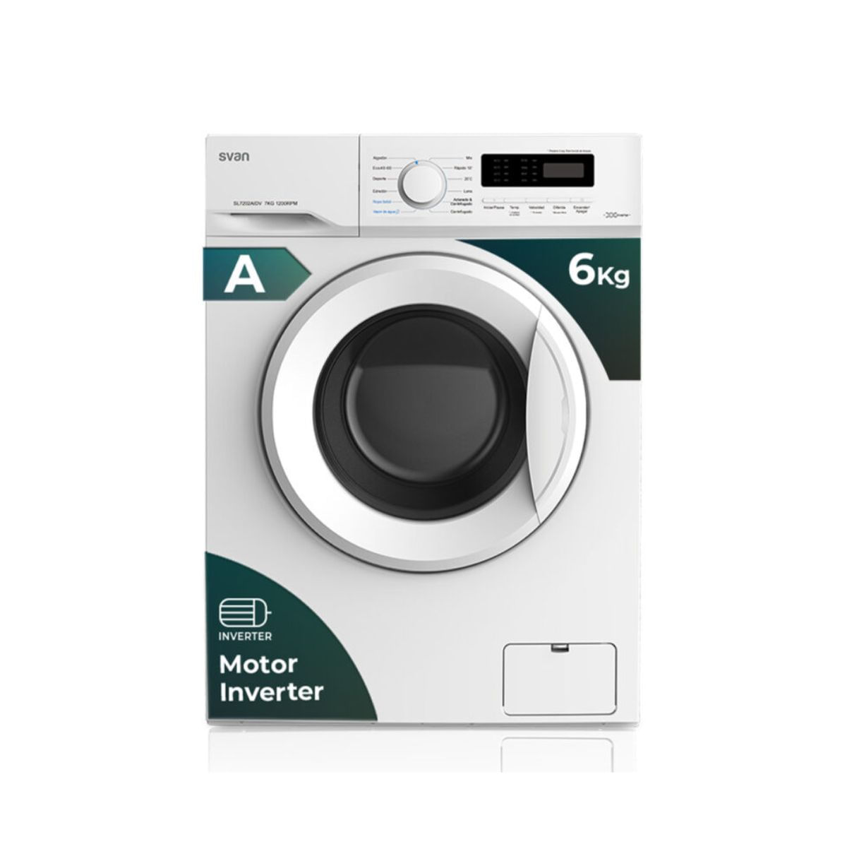 Lavadora-carga-frontal-Svan-SL6002AIDV-6kg-1000-rpm-12-programas-blanco-A-595-cm