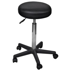 Taburete Work altura ajustable + 5 ruedas negro Ø52x64-84 cm
