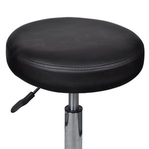 Taburete Work altura ajustable + 5 ruedas negro Ø52x64-84 cm