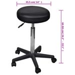 Taburete-Work-altura-ajustable---5-ruedas-negro-Ø52x64-84-cm-medidas
