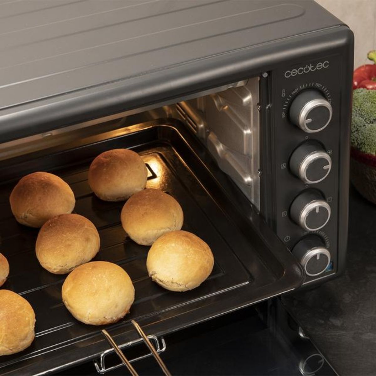 Horno-de-sobremesa-Cecotec-Bake-Toast-6090-Gyro-2200W-60L-rustidor-giratorio-negro-58-cm