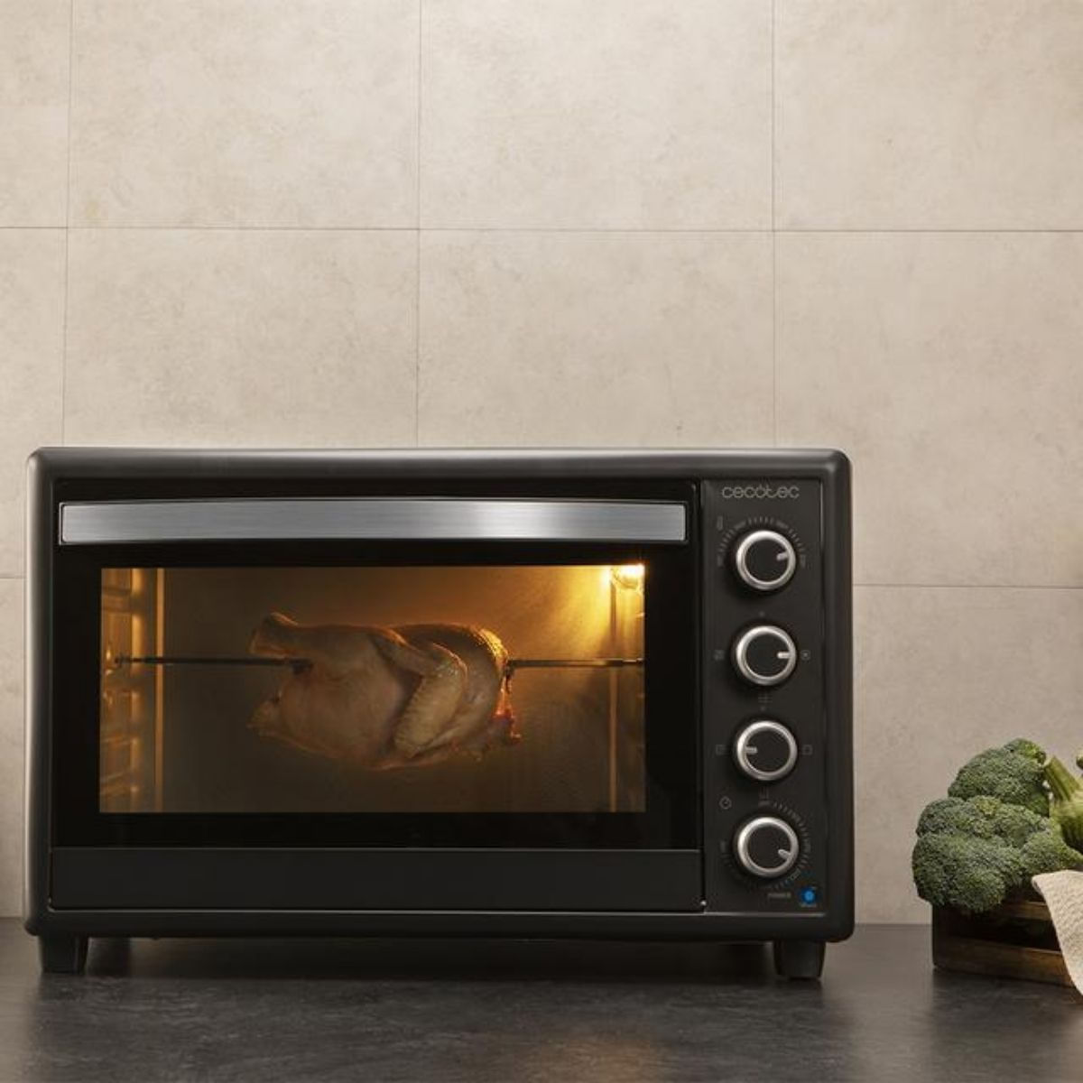 Horno-de-sobremesa-Cecotec-Bake-Toast-6090-Gyro-2200W-60L-rustidor-giratorio-negro-58-cm