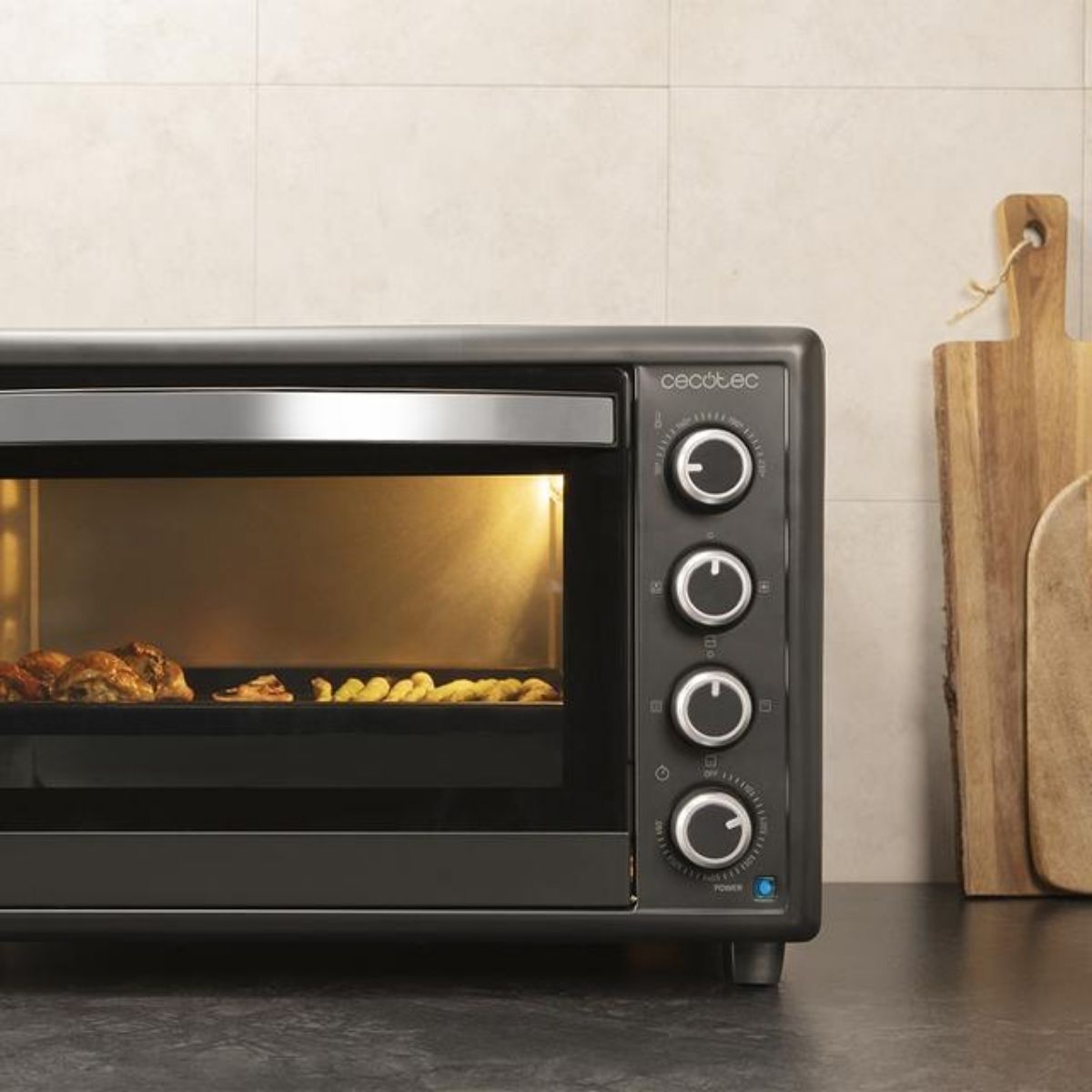 Horno-de-sobremesa-Cecotec-Bake-Toast-6090-Gyro-2200W-60L-rustidor-giratorio-negro-58-cm