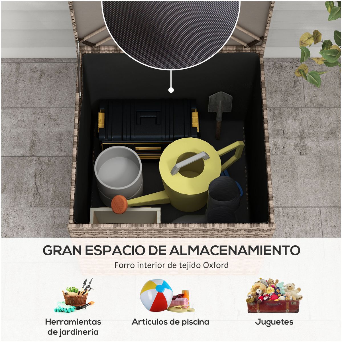 Baul-de-almacenaje-Arena-Outsunny-exterior-varilla-hidraulica-marron-70x75x75-cm