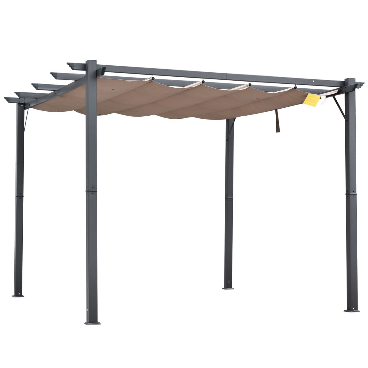 Pergola-Dhuna-Outsunny-retractil-gris-223x300-cm