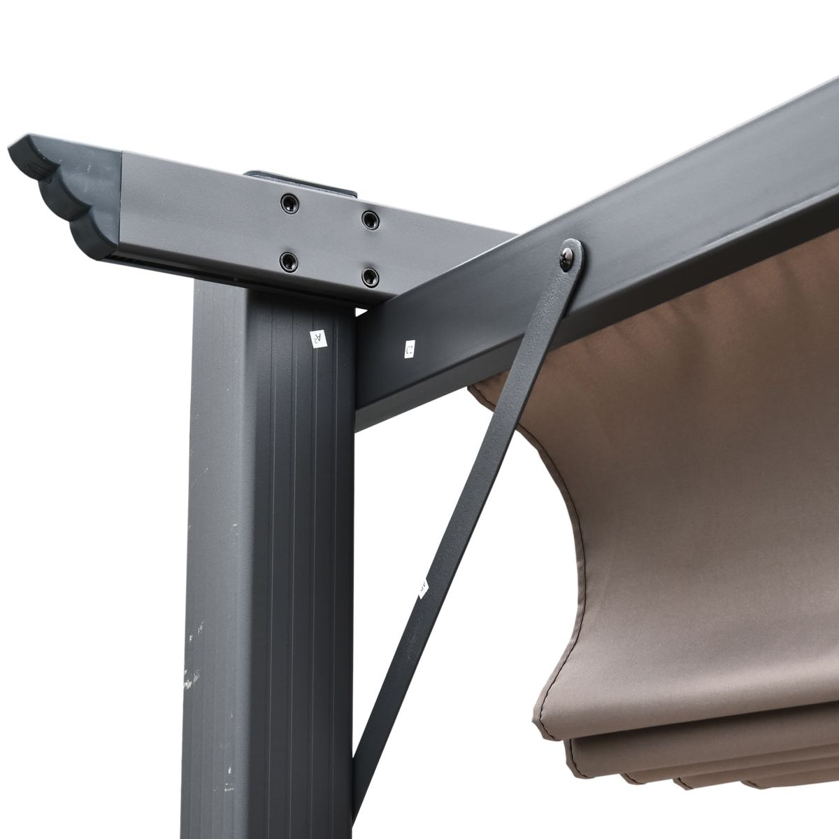 Pergola-Dhuna-Outsunny-retractil-gris-223x300-cm