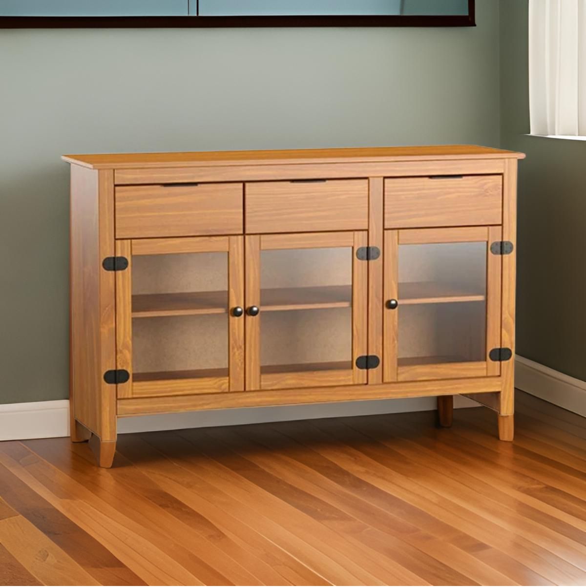 Aparador-Guinda-3-puertas---3-cajones-marron-80x133x40-cm