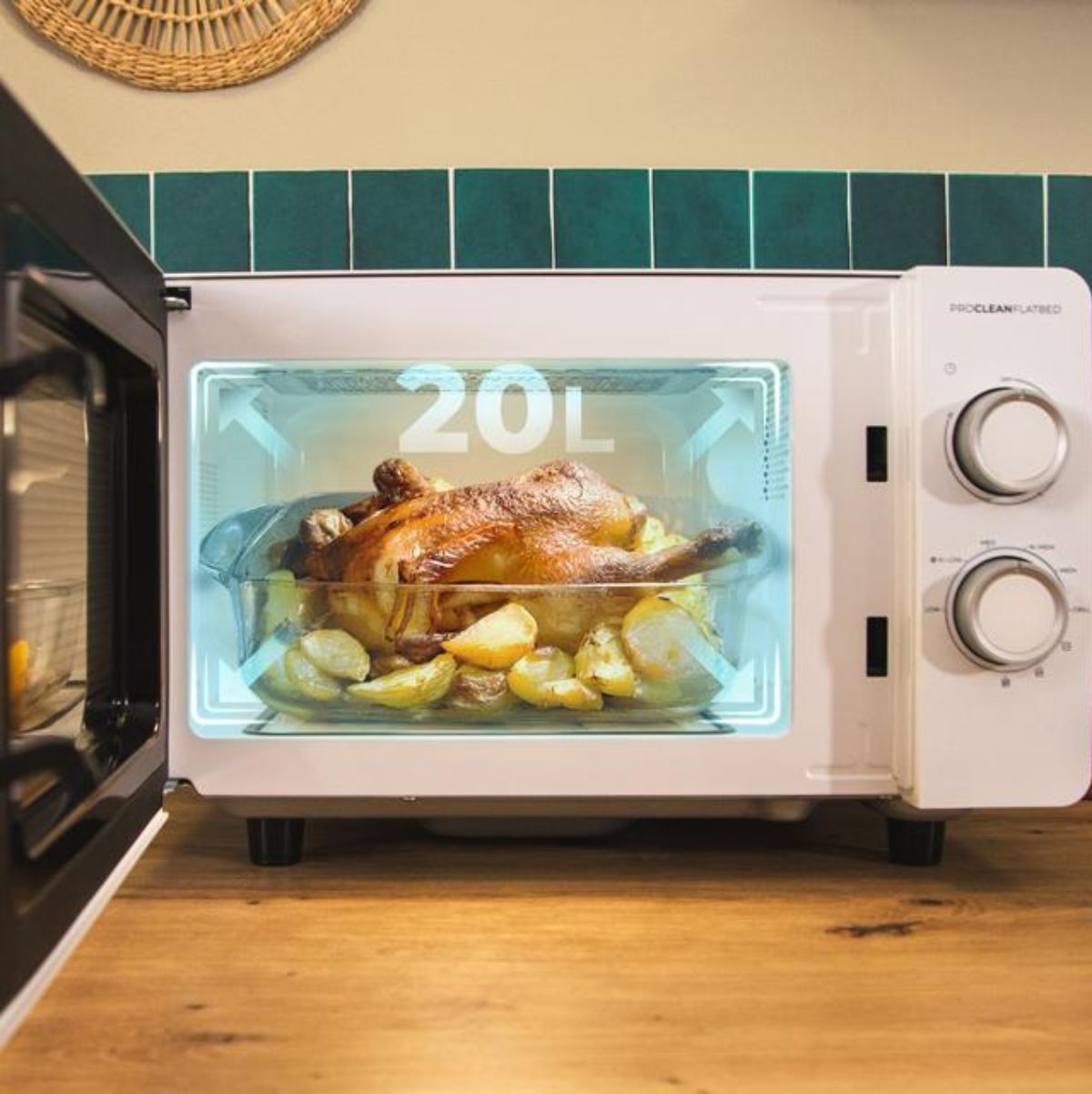 Microondas-sin-plato-Cecotec-Proclean-3110-Flatbed-700W-20L-Grill-blanco--capacidad