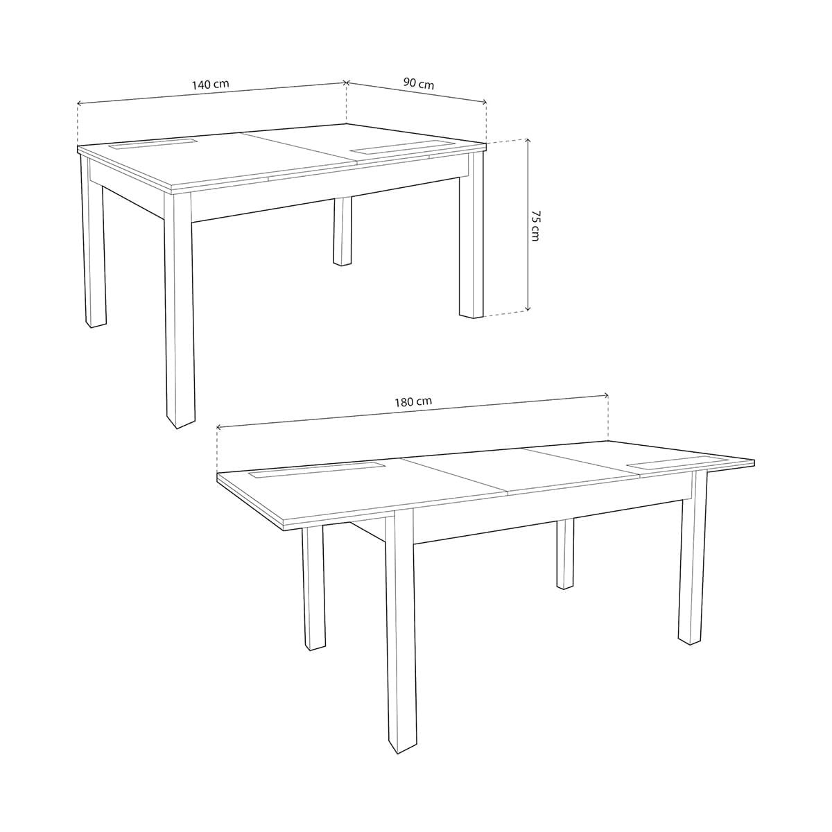 Mesa-extensible-Lara-blanco-75x140-180x90-cm-medidas