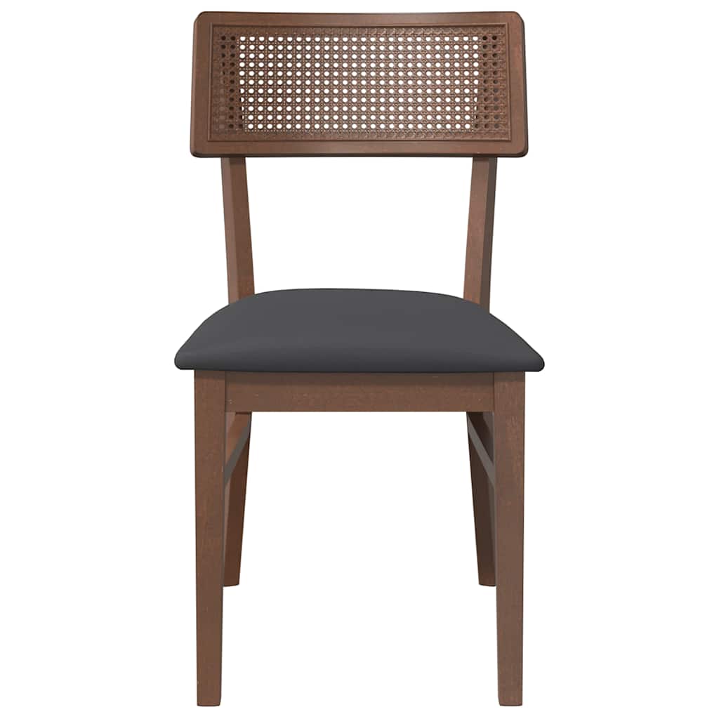 Pack-de-2-sillas-de-comedor-Frank-asiento-acolchado-marron-negro