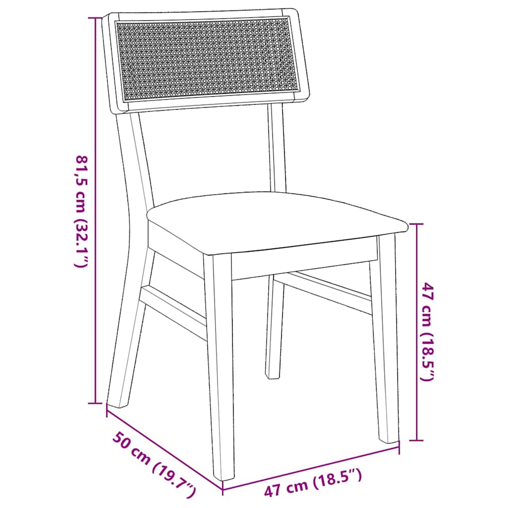 Pack-de-2-sillas-de-comedor-Frank-asiento-acolchado-marron-negro