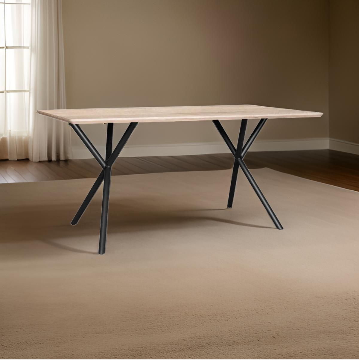 Mesa-de-comedor-Latigo-diseño-fijo-natural-negro-76x160x90-cm