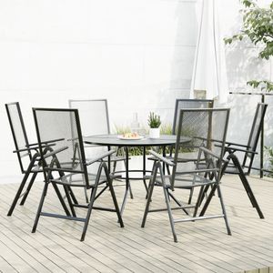 Conjunto de jardín Brulle 6 sillas + mesa antracita