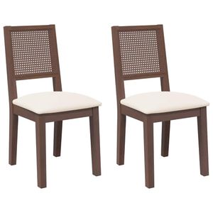 Pack de 2 sillas de comedor Sherry asiento acolchado gris/natural