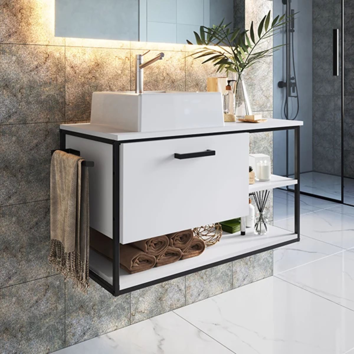 Mueble-de-baño-Elena-lavabo---cajon---2-estantes---toallero-blanco-55x80x42-cm-