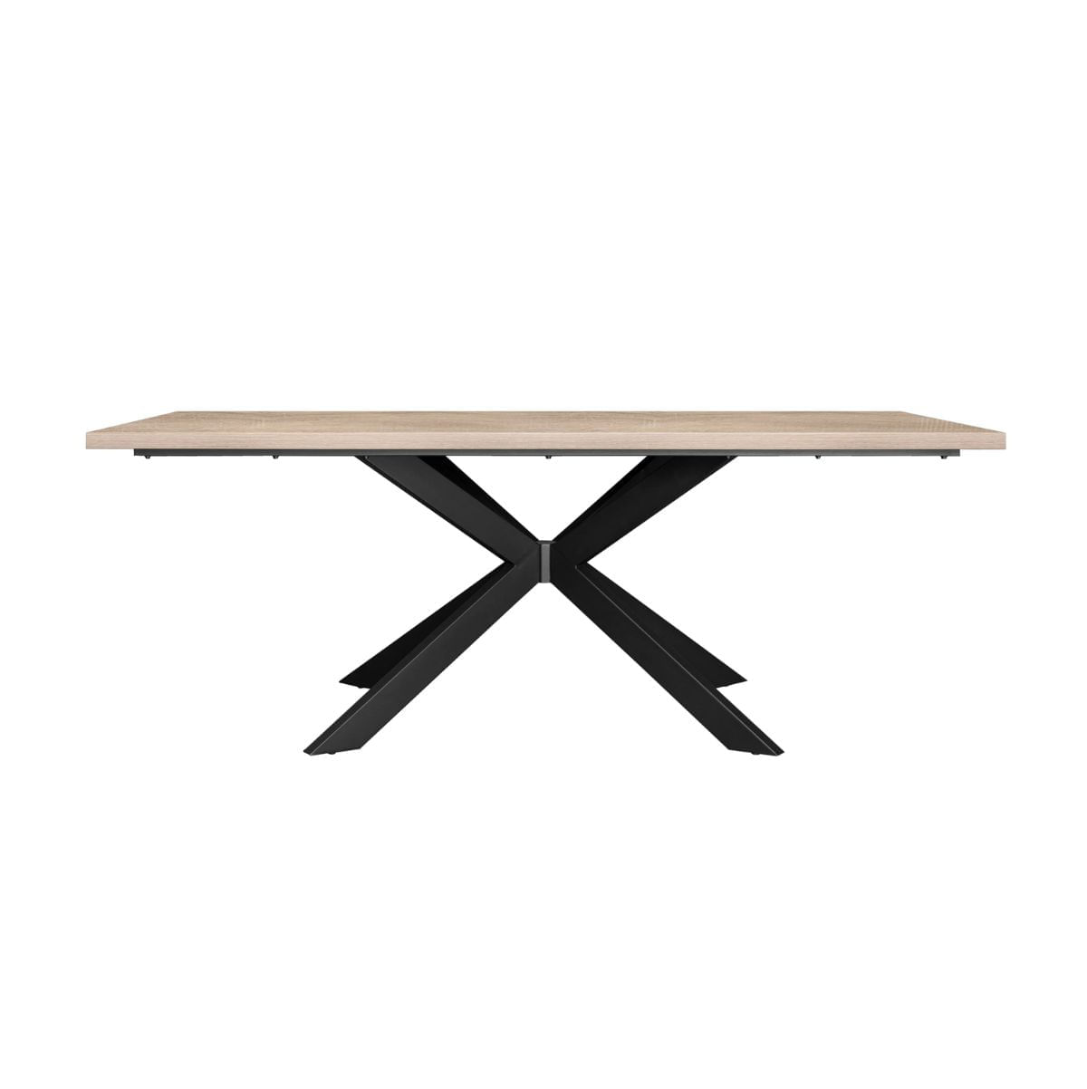 Mesa-de-comedor-Kyba-diseño-fijo-natural-negro-77x200x100-cm-frontal